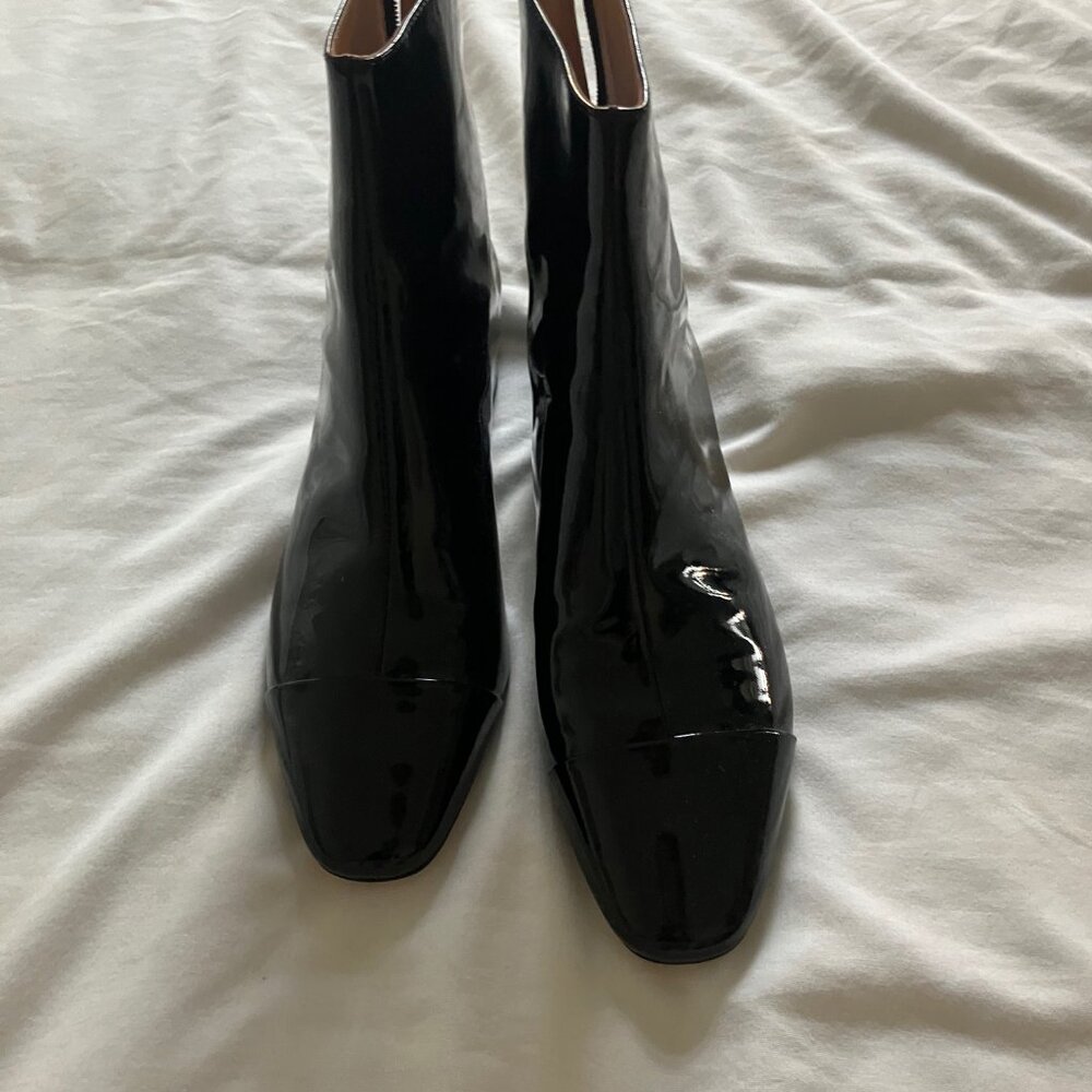 J. Crew Roxie cap toe patent leather boot 7.5